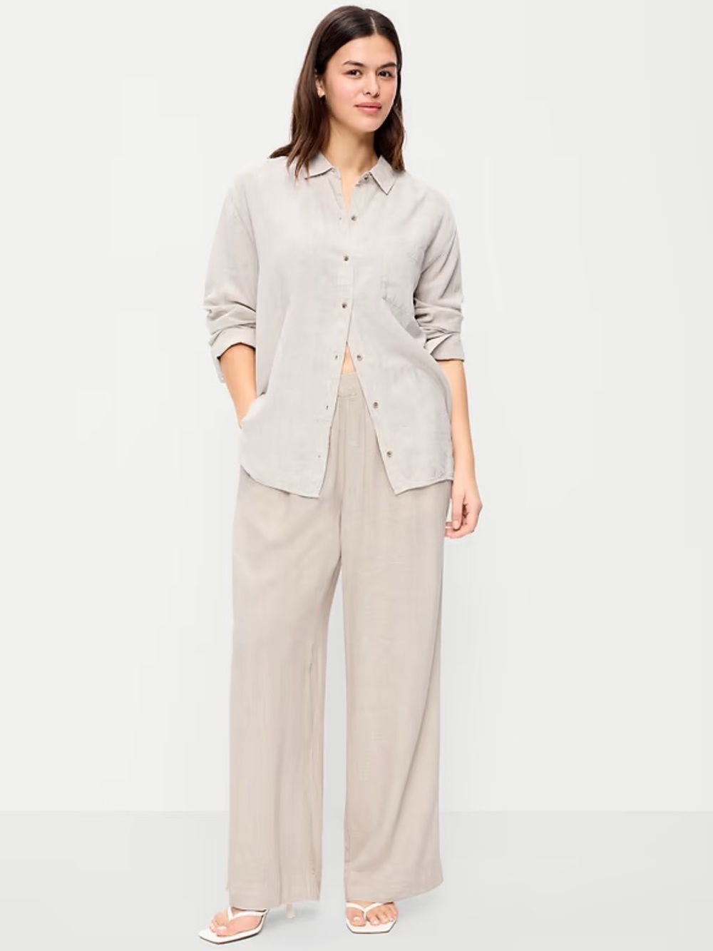 Old Navy Wide-Leg Women's Pants in Light Beige